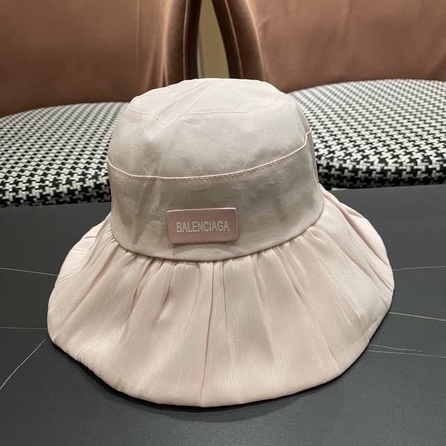 Balenciaga 巴黎世家 新款遮阳帽子女士大帽檐渔夫帽户外防紫外线防晒帽