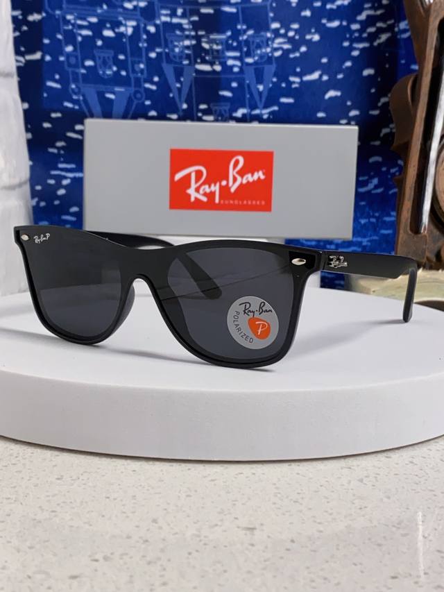 Rayban雷朋 2026新款运动墨镜连体炫彩太阳镜偏光时尚驾驶垂钓防风跑步眼镜 男女通用 Rb4440N