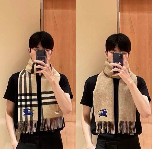 160 Top-tier high-end Burberry cashmere scarf, a timeless classic that's incredi