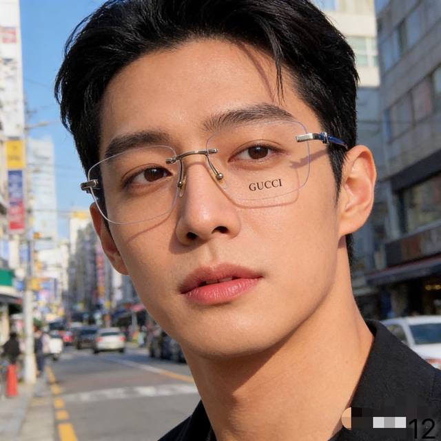 Gucc* New Frameless Anti-Blue Light Non-Prescription Glasses, High-Value Busines