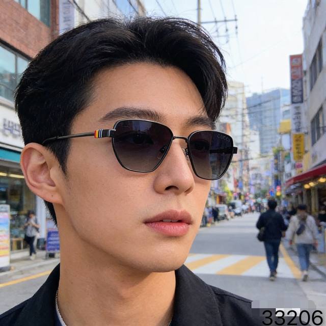 Gucc*Gradient Square Fashion Ins Sunglasses Women's High-End New Anti-UV Sunglas