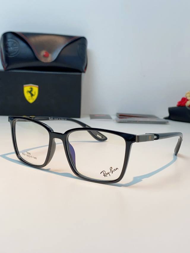 Rayban雷朋法拉利联名款 2026新款商务板材男眼镜架大脸近视可配防蓝光眼镜框Rb9537 Size:55口17-140
