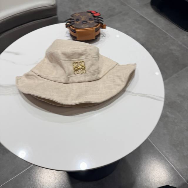 罗意威原宿风棉麻混纺渔夫帽子女春夏薄款布帽百搭撞色盆帽休闲帽潮