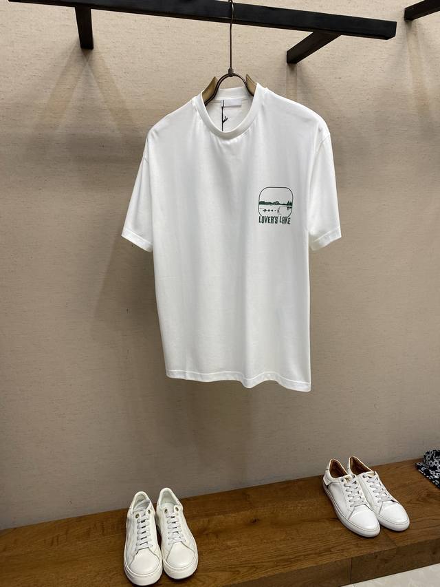 Prada, Lakeside Print Crew Neck Short-Sleeve T-Shirt (originally ?pp90); Pure co