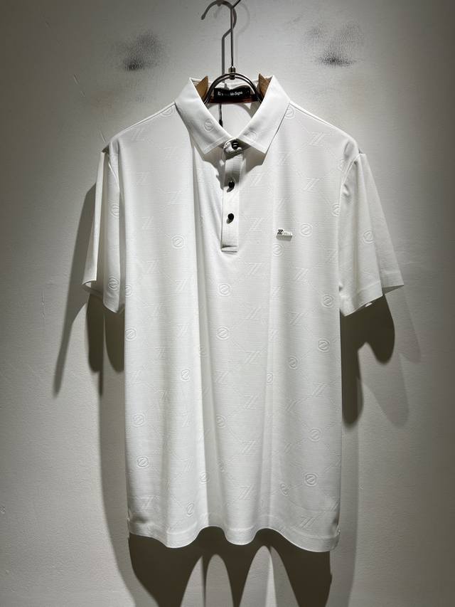 Ermenegildo Zeg*A杰*亚 2026春夏新品男士休闲polo短袖，外贸公司订单！是杰尼亚经典的专有织物之一！ 袖子Logo图案压胶设计！定制原版弹