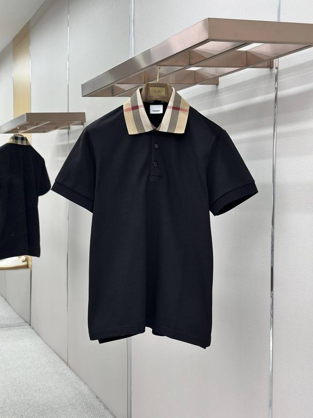 Burberry Check Jacquard Collar Cotton Short-Sleeve Polo Shirt Fabric: Crafted fr Burberry Check Jacquard Collar Cotton Short-Sleeve Polo Shirt Fabric: Crafted fr