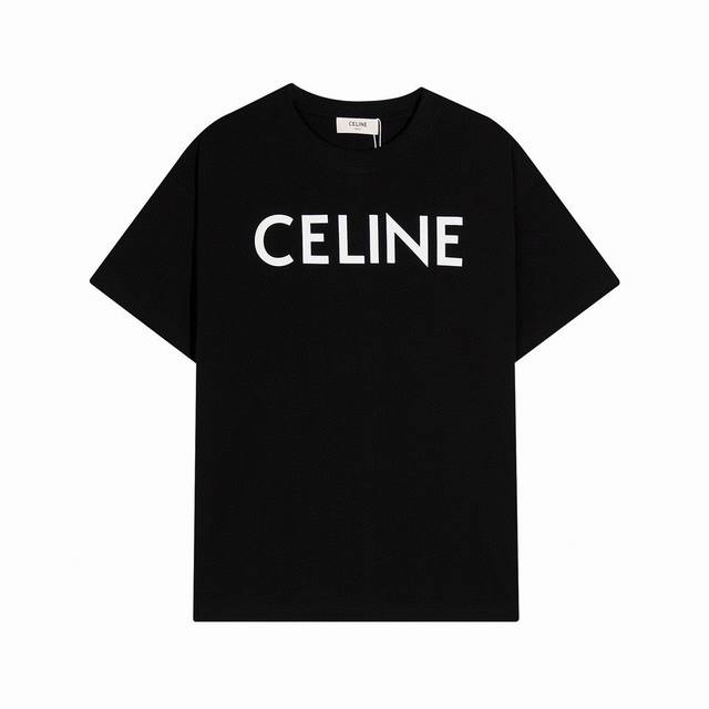 高端品质 Celine赛琳经典款印花Logo圆领短袖，高克重原版洗水面料，洗水完280G重，原版工艺，宽松版型，男女同款。 尺寸： S M L Xl