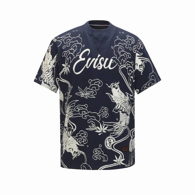 9078# [High-Quality All-Over Print 2025Ss Summer Evisu Koi Carp Short-Sleeve T-S