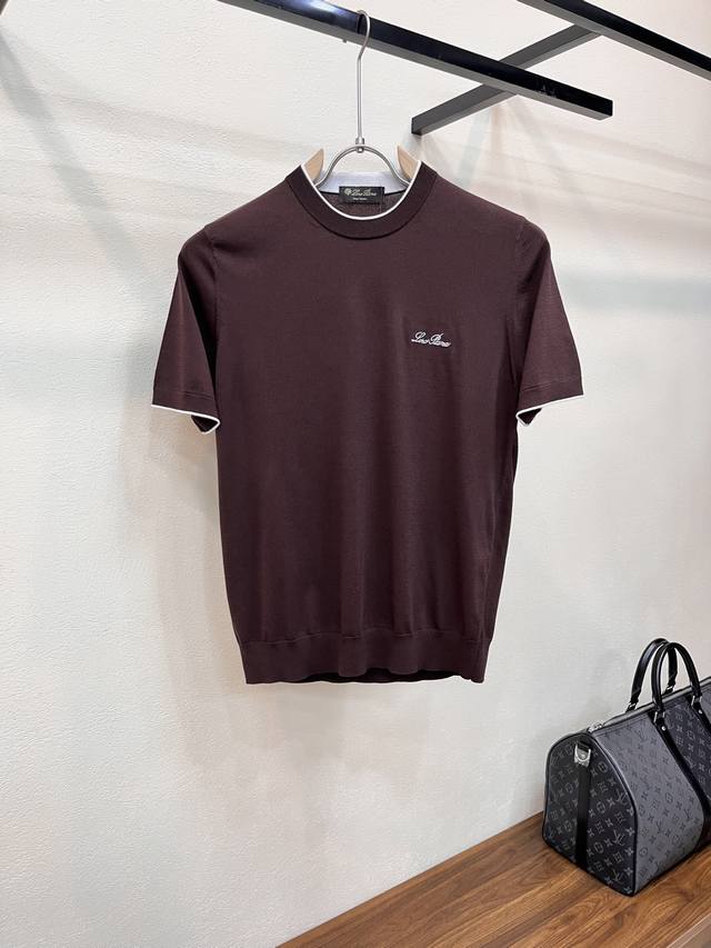 Lp. 2026 Spring/Summer Men's High-End Minimalist Knitted Short-Sleeve T-Shirt. A
