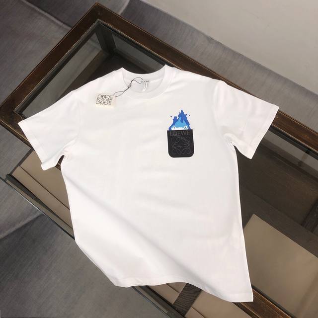 Loewe Summer New Crew Neck Short Sleeve T-Shirt! High-end pure cotton fabric, wi