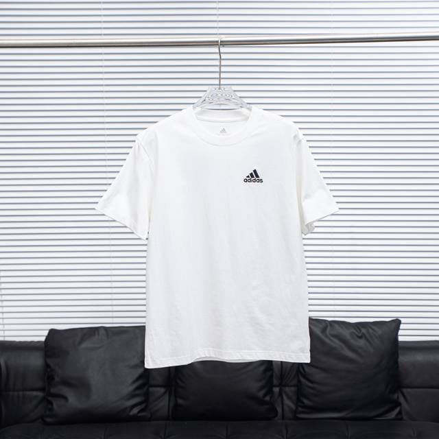 工厂pp直供120 Adidas丨阿迪达斯胸标刺绣短袖T恤 配色：白色 尺码：S-3Xl