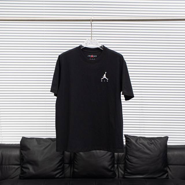 工厂pp直供120 Jordan丨乔丹胸标刺绣短袖T恤 配色：黑色 尺码：S-3Xl
