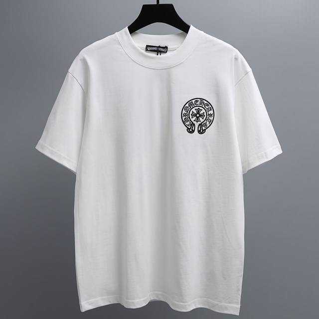 170 Chrome Hearts 26Ss Crew Neck Short Sleeve T-Shirt with Embroidered Logo Appl
