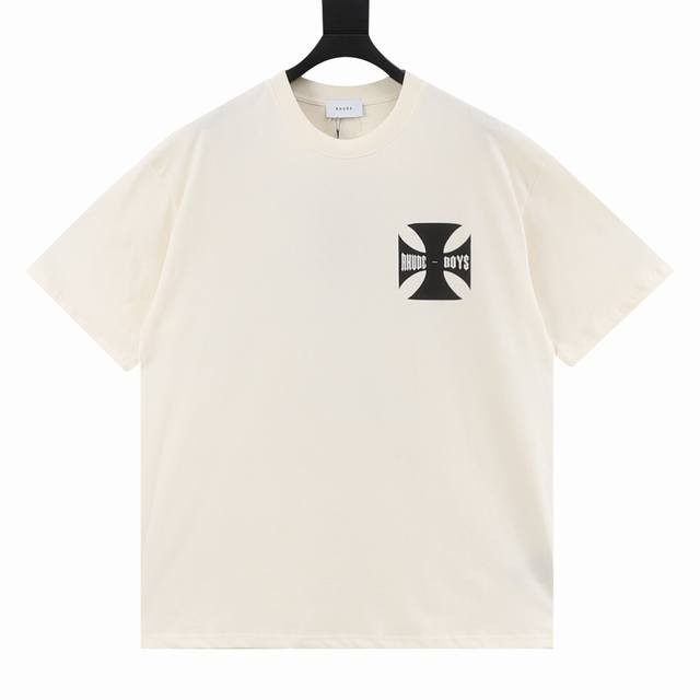 160 Rhude Boys Cross Print Short-Sleeve T-Shirt From the Los Angeles luxury stre