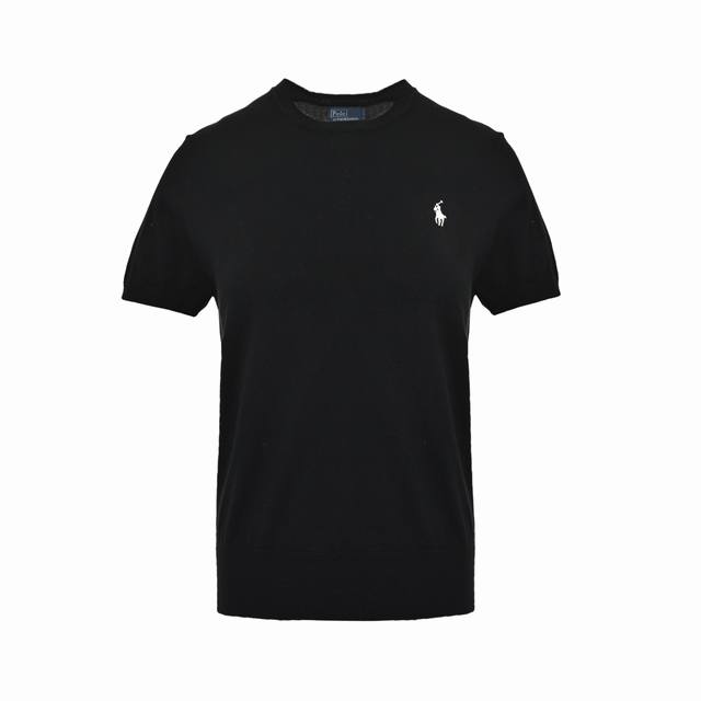 260 Ralph Lauren Women's Embroidered Pima Cotton Knit Short-Sleeve T-Shirt 100%