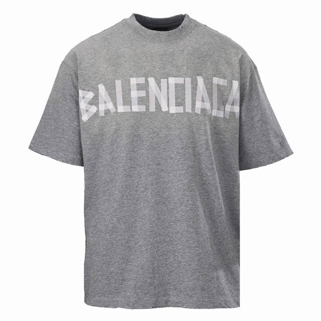 210 Balenciaga 巴黎世家Blcg 灰色美纹纸胶带短袖T恤 原版专柜7.2K购入 沿用了往年的美纹纸设计 更加简单干净的配色 搭配效果更加高级 中号