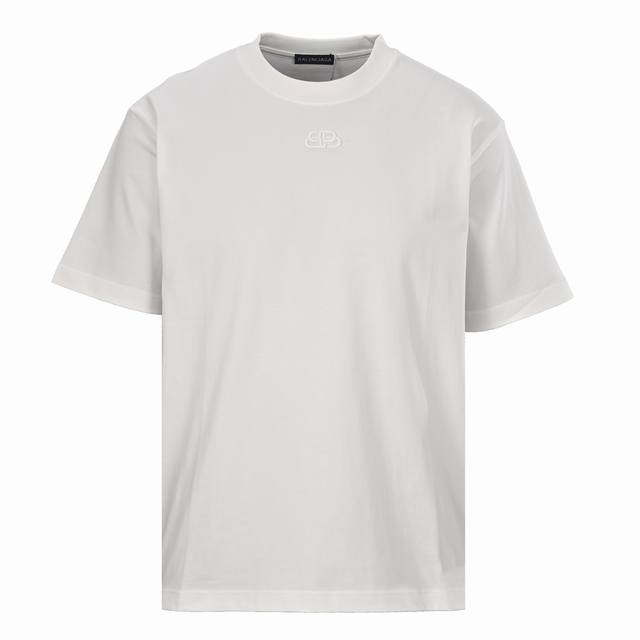 160 Balenciaga 巴黎世家Blcg 锁扣字母刺绣圆领短袖T恤 面料采用280克高密度纯棉 不变形 不缩水 双线走位 前幅精密刺绣+后幅采用水绒拱桥刺