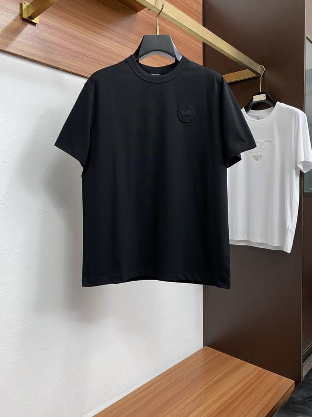 Goose Ss New Technology Logo Pure Cotton Crew Neck Men's Short-Sleeve T-Shirt. T
