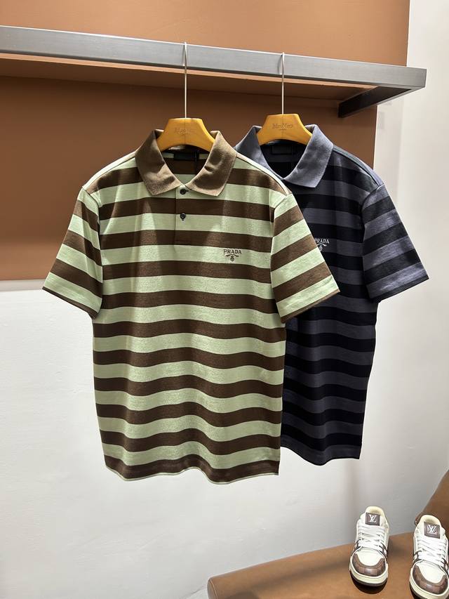 160 prad26 Summer Men's Polo Shirt, Superior Quality, Mercerized Piqu