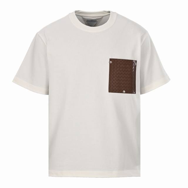 180 High-quality Bottega Veneta woven square leather studded pocket short-sleeve