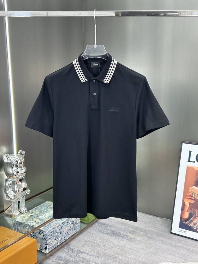 Brioni 2026 New Arrival, Top Quality Boutique Polo Shirt/T-Shirt with Lapel Coll