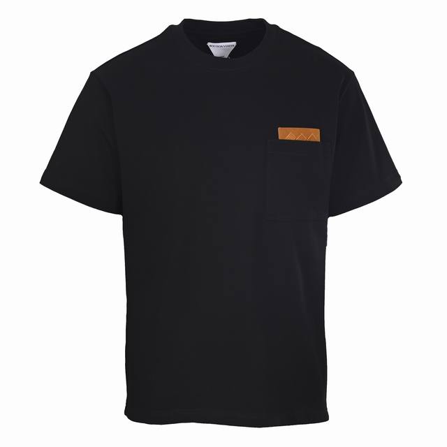190 High-quality Bottega Veneta woven leather patch drop-shoulder short-sleeve T