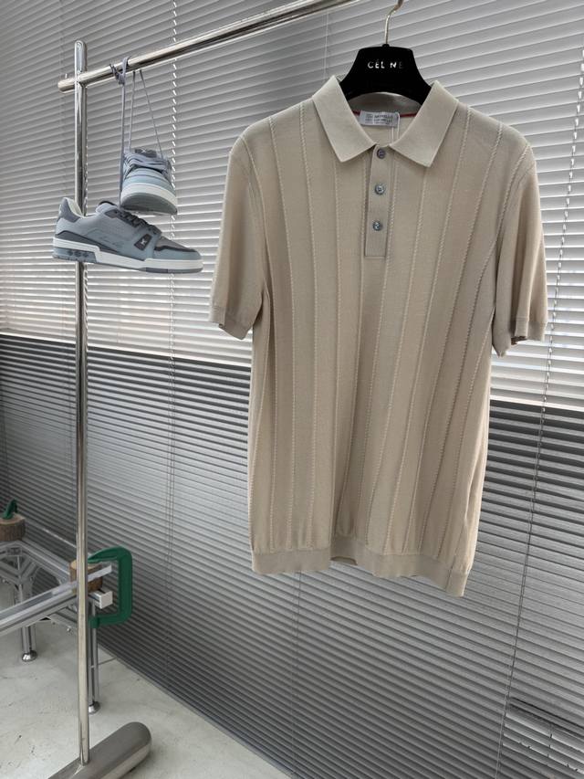 -Bc Brun*Llo Cuci*Elli 男士时装款商务休闲醋酸天丝混纺针织polo衫！颇具意大利典型风格的时装，在面料选取和工艺方面都相当考究，极符合 B
