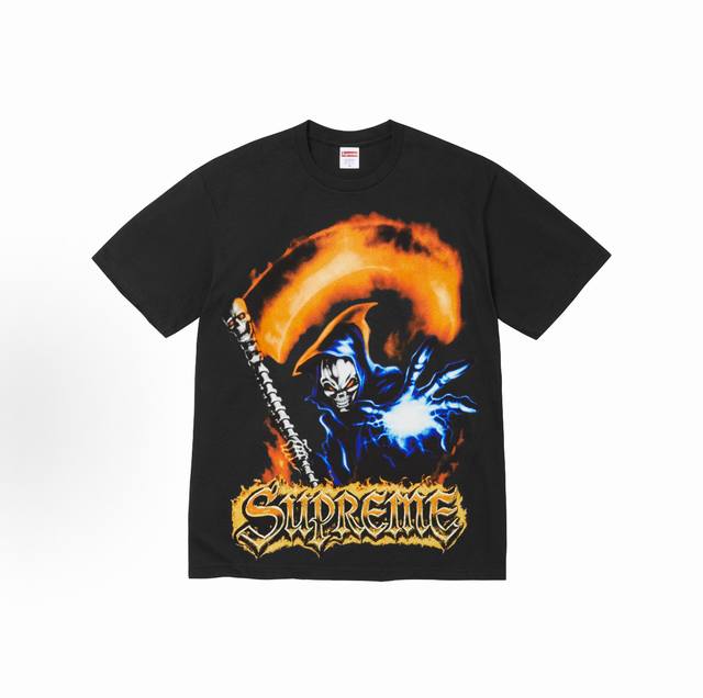 款号M414# Supreme Ss26 春季限定T恤系列 Week7 Grim Reaper Tee 美式街头风死神印花图案时尚短袖T恤 男女同款 宽松版型