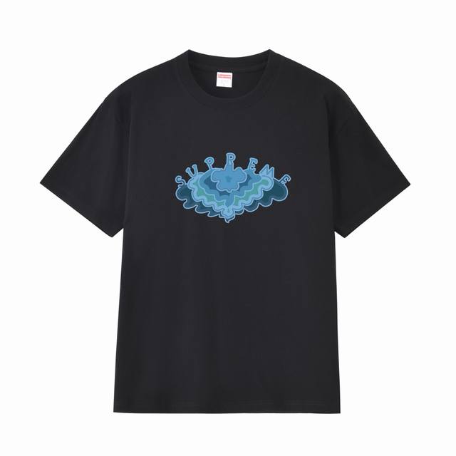 款号M412# Supreme Ss19 Cloud Tee 云朵图案短袖美式潮流T恤 男女同款 宽松版型 采用260克双纱纯棉 圆筒 从面料到辅料全部三标齐全