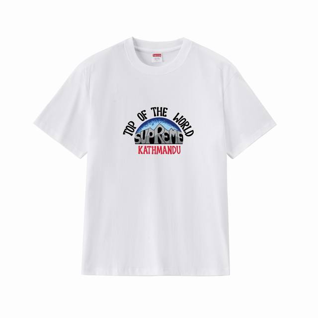 款号M411# Supreme Ss20 Week 9 Top Of The World S S Top 世界之巅徽标全棉印花圆领短袖美式潮流T恤 男女同款 宽