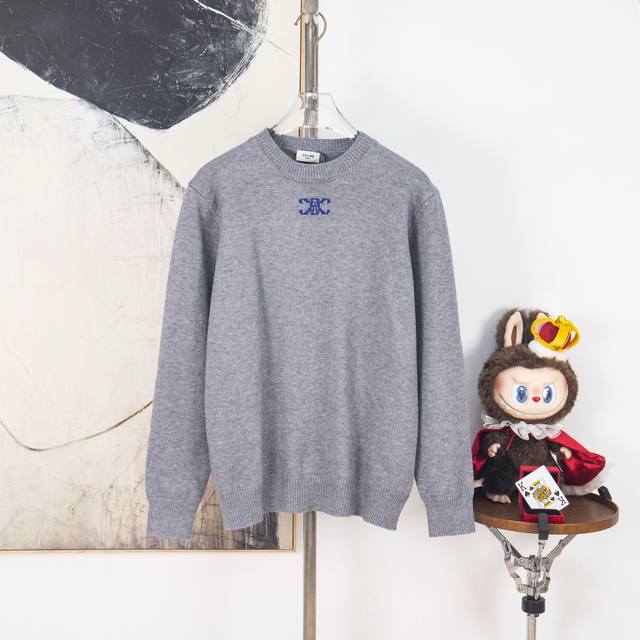 Zp版本［独家供应］ Celine 凯旋门提花针织套头衫 面料：采用30%羊毛，70%棉。 工艺：局部嵌花工艺，进口12针织出。整件衣服完工需120分钟。 工艺