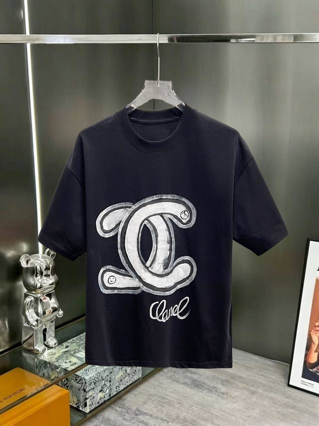 Chanel Hand-Painted T-Shirt Evenly distributed colors, loose fit, will not defor Chanel Hand-Painted T-Shirt Evenly distributed colors, loose fit, will not defor