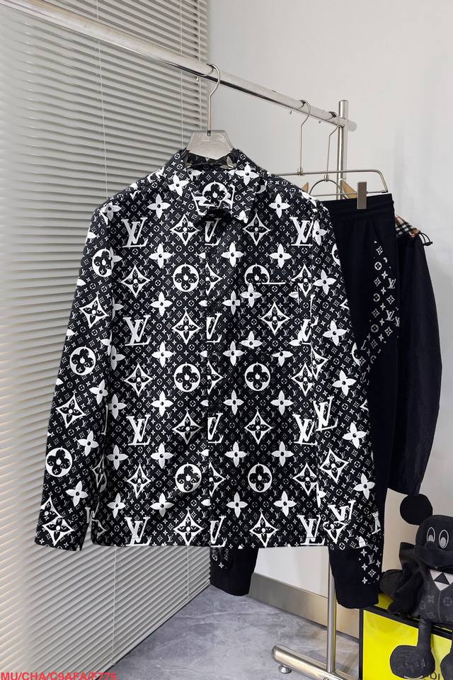 Louis Vuitton LV 2026Ss New Men's Long-Sleeve Shirt, digital print, high-end ver