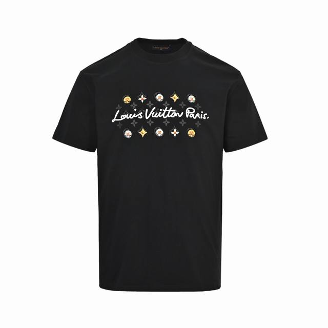 160 Louis Vuitton 26Ss Daisy and Letter Print Short-Sleeve T-Shirt, a new LV T-s