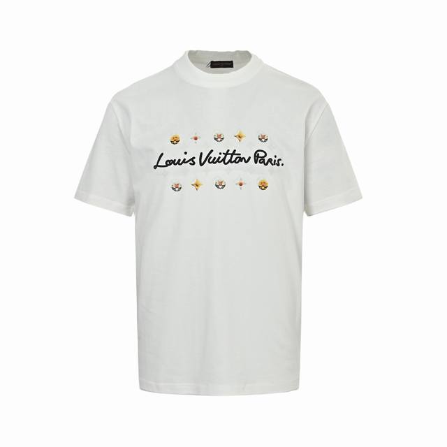 160 Louis Vuitton 26Ss Daisy and Letter Print Short-Sleeve T-Shirt, a new LV T-s