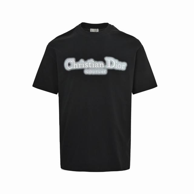 160 Dior Rendered Letter Embroidery Short-Sleeve T-Shirt Custom-Made, Extremely