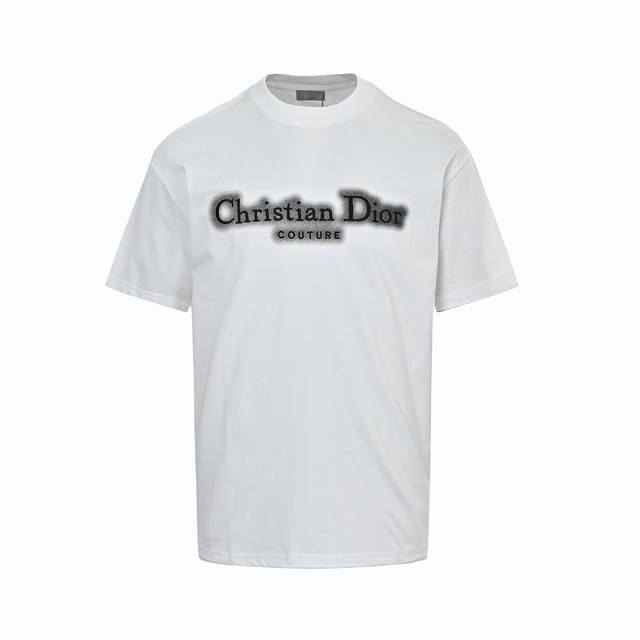 160 Dior Rendered Letter Embroidery Short-Sleeve T-Shirt Custom-Made, Extremely