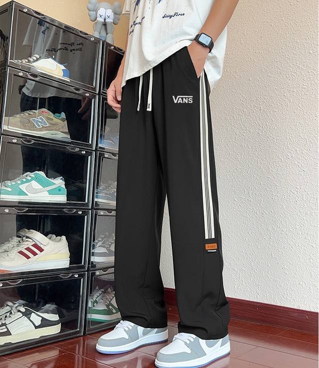 New Arrival: 80cm Vans Straight Leg Ice Silk Pants with Webbing. Made with high-