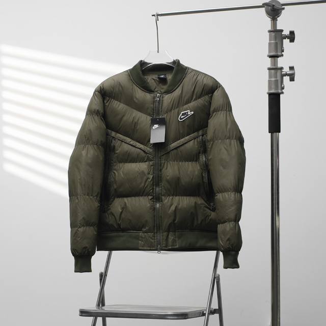 工厂pp直供230 Nike丨耐克硅胶标4403立领棉服 配色：军绿 尺码：S-Xxl