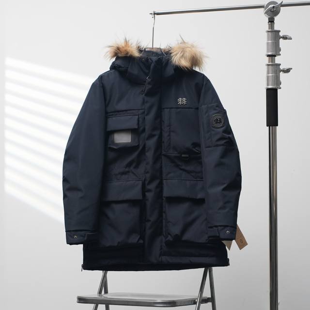 工厂pp直供660 Kolon Sport丨可隆戈尔工装大毛领连帽羽绒服 配色：深蓝 尺码：S-Xxl