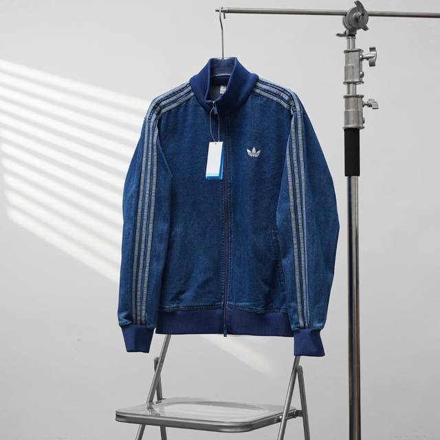 工厂pp直供220 Adidas丨三叶草6233牛仔立领外套 配色：蓝色 尺码：S-Xxl