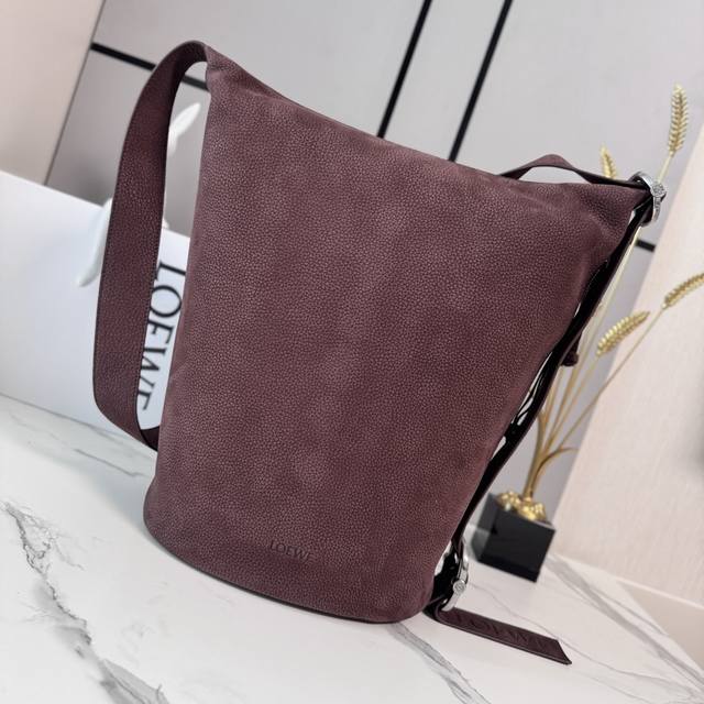 1770 Loewe Loop Bucket Bag in Soft Nubuck Leather The Loop combines the silhouet