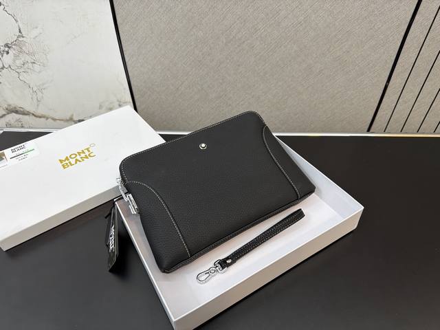 Montblanc 万宝龙 头层牛皮压花密码锁手拿包 手包 经典百搭 实物拍摄 商务休闲大容量 配送防尘袋 礼盒 28 X 18Cm