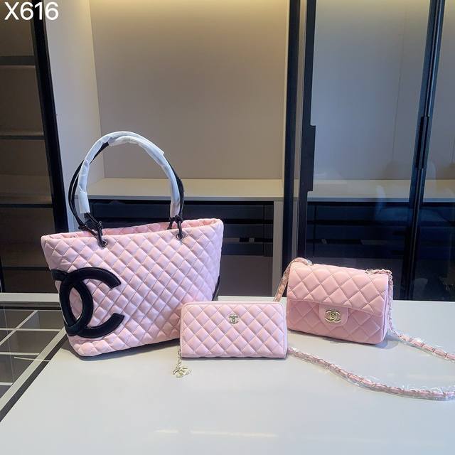 240 New Arrival Combo X616 Chanel Tote Bag + Chanel Square Chubby Bag + Chanel W