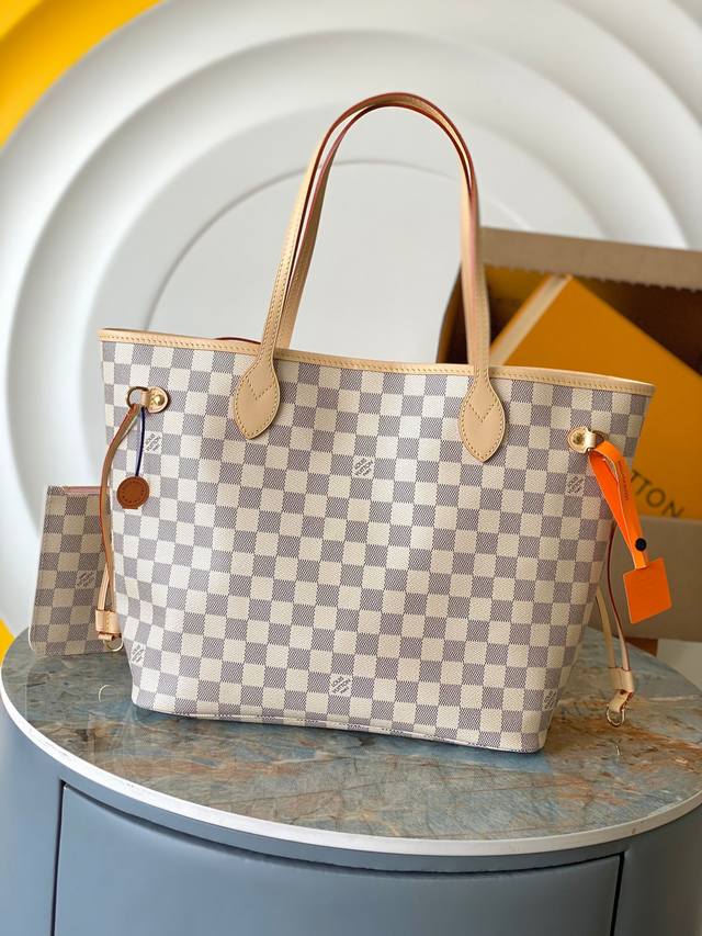 Premium Original Mb 163C01 Neverfull Medium Handbag Model: N41605 N40603 White/P Premium Original Mb 163C01 Neverfull Medium Handbag Model: N41605 N40603 White/P