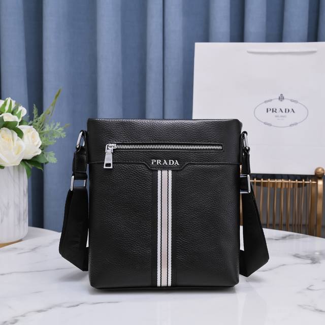 310 New Prada 3098# Men's Premium Briefcase/Handbag/Crossbody Bag - Hot Selling