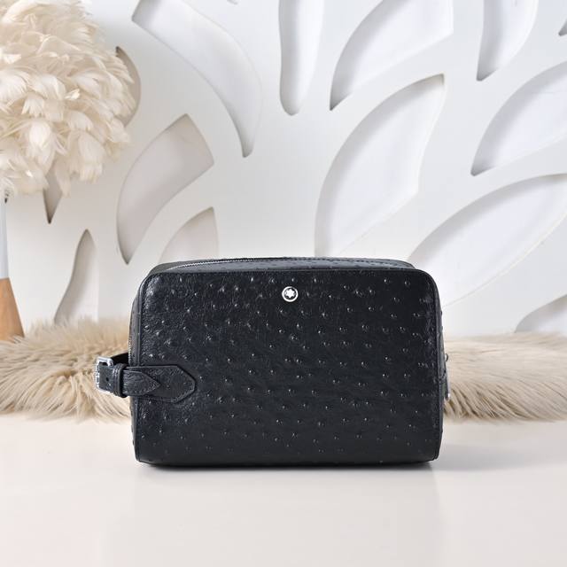 Mont Blanc - The latest men's clutch is made of top-grain ostrich leather with a