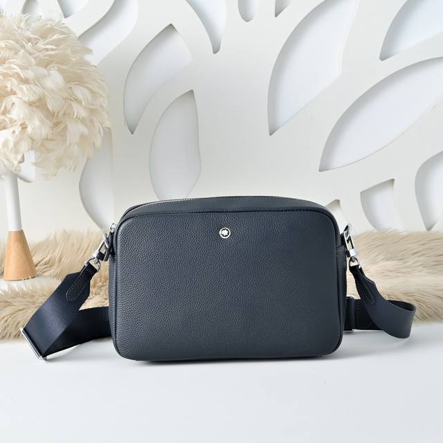 Mont Blanc - Latest Men's Crossbody/Shoulder Bag. Made of top-grain cowhide leat