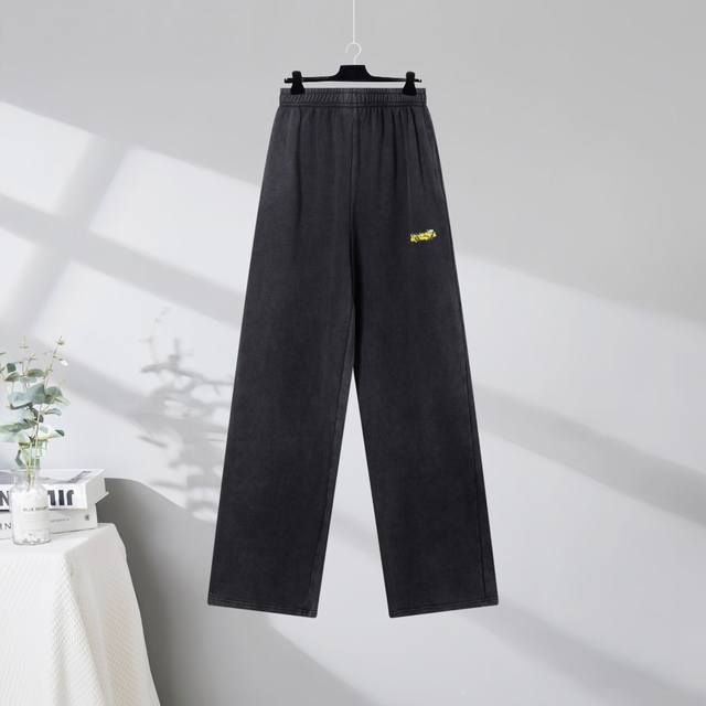 C41# 市场顶级品质 Balenciaga 巴黎世家2026Ss 模糊字母胶带印花做旧运动卫裤长裤 印花采用进口椭圆机胶浆工艺 市场顶级的质量 官网品质 定织
