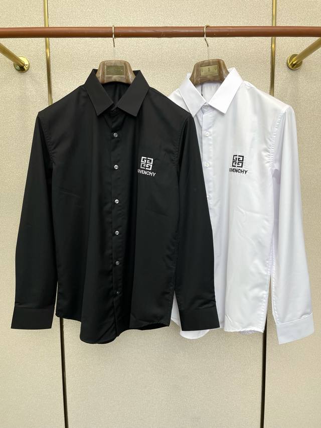 Givenchy纪梵希独家专供新款男士休闲长袖衬衫 高端定制 高端版本 时尚百搭爆款进口面料 手感超柔软细腻 穿着亲肤舒适 高端精品 代工厂pp精细做工 上身非